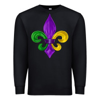 Black mardi gras fleur de lis Premium Sweatshirt - LillyAllenDesigns