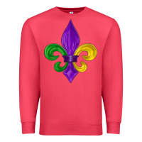Cardinal mardi gras fleur de lis Premium Sweatshirt - LillyAllenDesigns