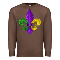 Chestnut mardi gras fleur de lis Premium Sweatshirt - LillyAllenDesigns