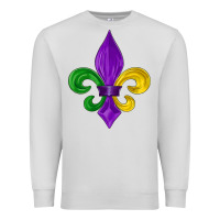 Dove Grey mardi gras fleur de lis Premium Sweatshirt - LillyAllenDesigns