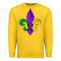 Lemon mardi gras fleur de lis Premium Sweatshirt - LillyAllenDesigns