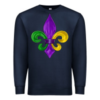 Navy mardi gras fleur de lis Premium Sweatshirt - LillyAllenDesigns