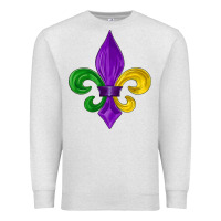 Oatmeal Heather mardi gras fleur de lis Premium Sweatshirt - LillyAllenDesigns
