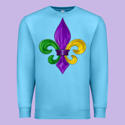 Mardi Gras Fleur De Lis Premium Sweatshirt Designed By Lillyallendesigns
