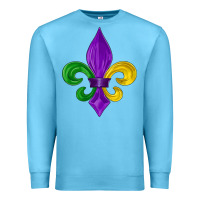 Ocean Blue mardi gras fleur de lis Premium Sweatshirt - LillyAllenDesigns