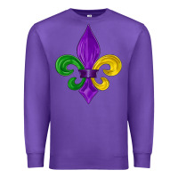 Purple mardi gras fleur de lis Premium Sweatshirt - LillyAllenDesigns