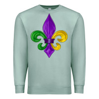 Seafoam mardi gras fleur de lis Premium Sweatshirt - LillyAllenDesigns