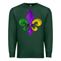 Sports Green mardi gras fleur de lis Premium Sweatshirt - LillyAllenDesigns