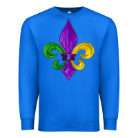 True Royal mardi gras fleur de lis Premium Sweatshirt - LillyAllenDesigns