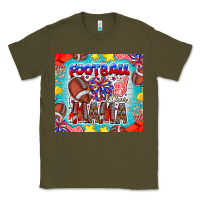 Army Green Football Mama Classic Tee - CowhideDigitalArt