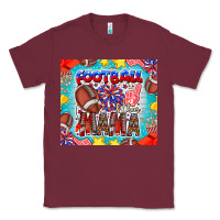 Burgundy Football Mama Classic Tee - CowhideDigitalArt