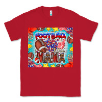 Red Football Mama Classic Tee - CowhideDigitalArt