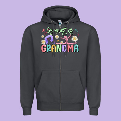 Gymnastics Grandma Zipper Hoodie Designed By Maliassmallbusiness