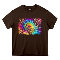 Chocolate Brown leopard tie dye background Heavy Core Tee - Zillion Design Studio