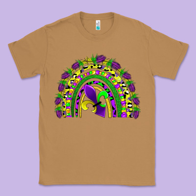 Mardi Gras Rainbow Classic Tee Designed By Adodesignshop