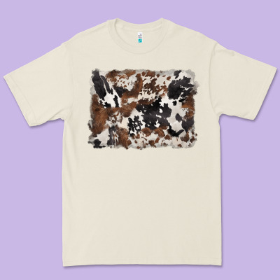 Black And Brown Cowhide Background Premium Tee Designed By Barkaloodesign