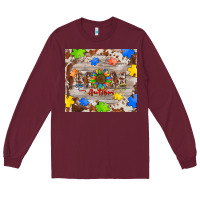 Burgundy autism mom Long Sleeve Tee - BarkalooDesign