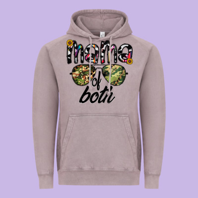 Mama Of Both Vintage Hoodie Designed By Cowhidedigitalart