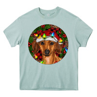 Arona Christmas Dachshund Heavy Core Tee - RanaPortraitStore