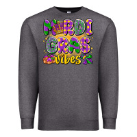 Charcoal Heather mardi gras vibes Premium Sweatshirt - LillyAllenDesigns