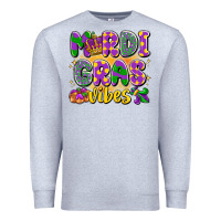 Heather Grey mardi gras vibes Premium Sweatshirt - LillyAllenDesigns