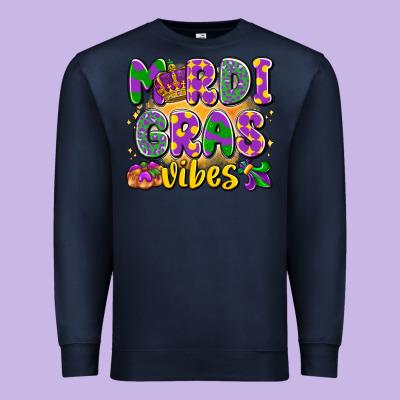 Mardi Gras Vibes Premium Sweatshirt Designed By Lillyallendesigns