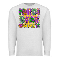 Oatmeal Heather mardi gras vibes Premium Sweatshirt - LillyAllenDesigns