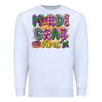 White mardi gras vibes Premium Sweatshirt - LillyAllenDesigns