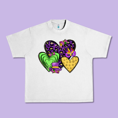 Hearts Mardi Gras Urban Heavy Tee Designed By Jahusdesignshop