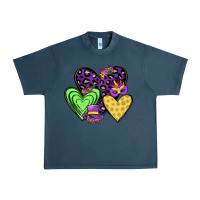 Midnight Navy hearts mardi gras Urban Heavy Tee - JahusDesignShop
