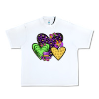 White hearts mardi gras Urban Heavy Tee - JahusDesignShop