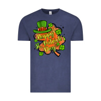 Vintage Denim happy st patrick s day shamrock Vintage Tee - Artiststas
