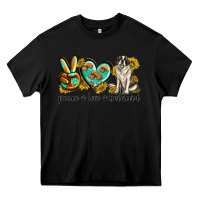 Black peace love st. bernard Heavy Core Tee - texasbilliewilder