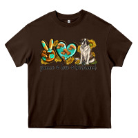 Chocolate Brown peace love st. bernard Heavy Core Tee - texasbilliewilder