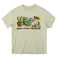 Mossy peace love st. bernard Heavy Core Tee - texasbilliewilder