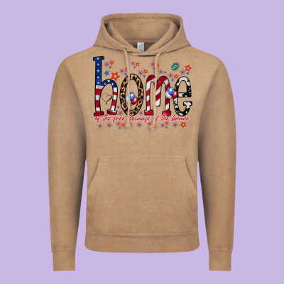 Home Of The Free Vintage Hoodie Designed By Racoondesign