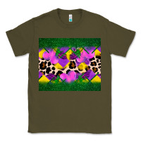 Army Green mardi gras Leopard and heart Classic Tee - AdoDesignShop