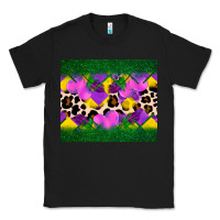 Black mardi gras Leopard and heart Classic Tee - AdoDesignShop