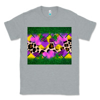 Heather Grey mardi gras Leopard and heart Classic Tee - AdoDesignShop