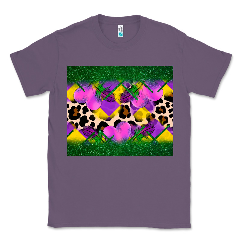 Mardi Gras Leopard And Heart Classic Tee by AdoDesignShop | Teevron