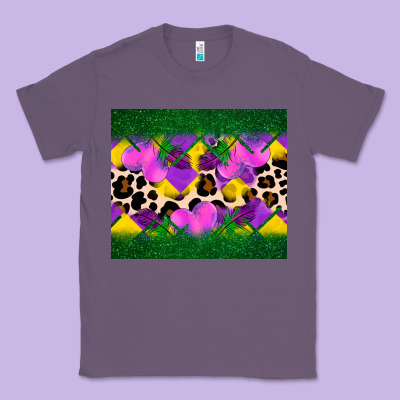 Mardi Gras Leopard And Heart Classic Tee Designed By Adodesignshop