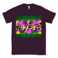 Plum mardi gras Leopard and heart Classic Tee - AdoDesignShop