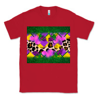 Red mardi gras Leopard and heart Classic Tee - AdoDesignShop