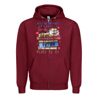 Burgundy between the pages of a book is lovely place to be Zipper Hoodie - MaliasSmallBusiness