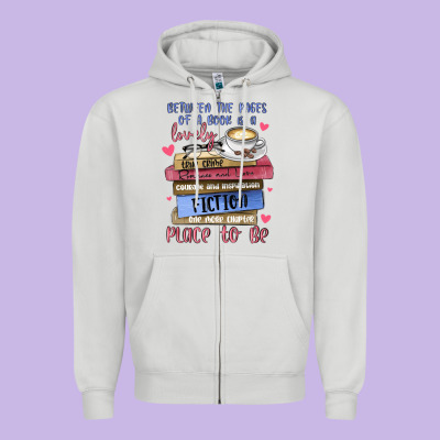 Between The Pages Of A Book Is Lovely Place To Be Zipper Hoodie Designed By Maliassmallbusiness