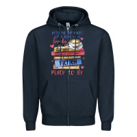 Navy between the pages of a book is lovely place to be Zipper Hoodie - MaliasSmallBusiness