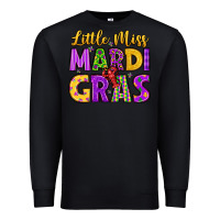 Black little miss mardi gras Premium Sweatshirt - LillyAllenDesigns