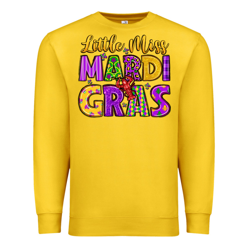 Little Miss Mardi Gras Premium Sweatshirt by LillyAllenDesigns | Teevron