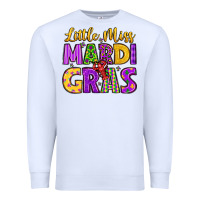 White little miss mardi gras Premium Sweatshirt - LillyAllenDesigns