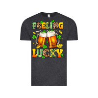 Vintage Black feeling lucky Vintage Tee - Artiststas